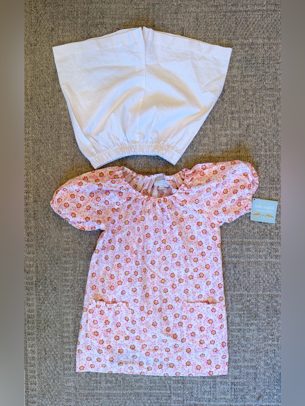 NWT Little EnglishPink Floral Girls' Top and White Shorts Set size 8